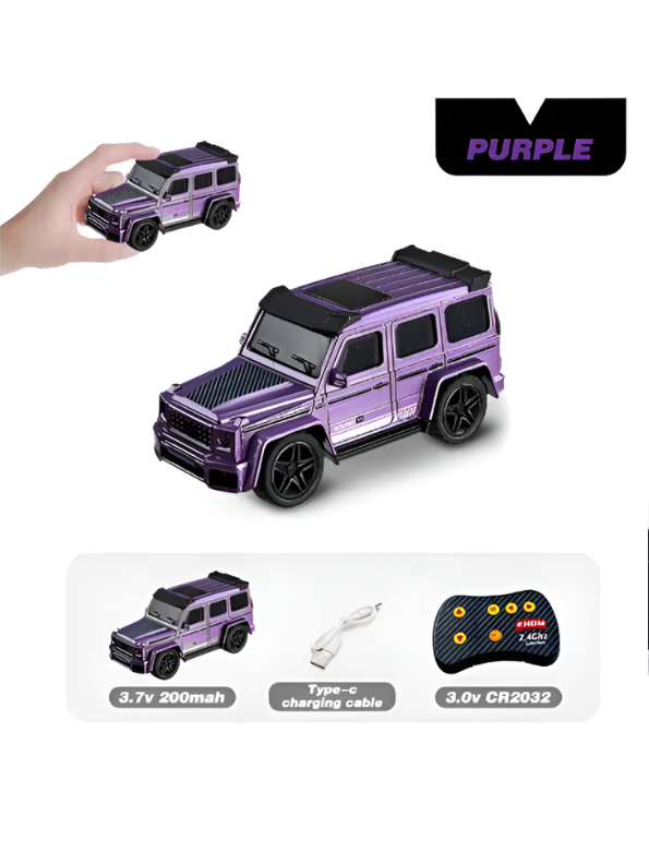 Mini 1:64 Mercedes-Benz Alloy Remote Control Car with Acrylic Display Box White MD4.