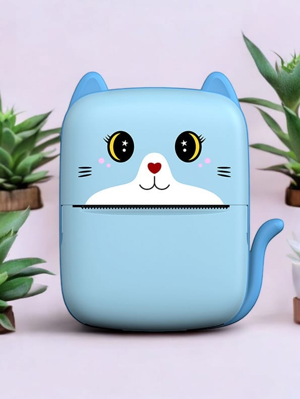 Cute Cat Mini Portable Pocket Printer - Blue - Toyloft