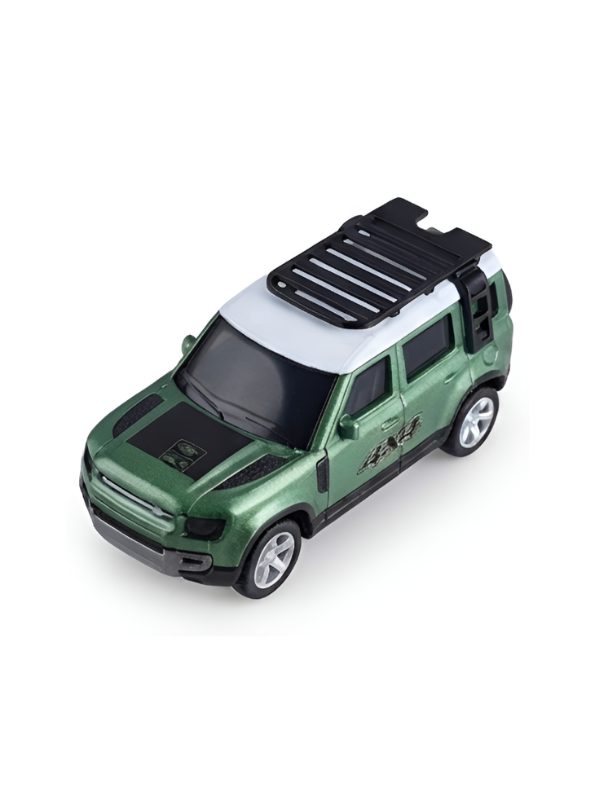 Mini Land Rover Defender 4x4 | Green Scale 1:64 RC Toy Car with Remote Control & Acrylic Display Box MD5