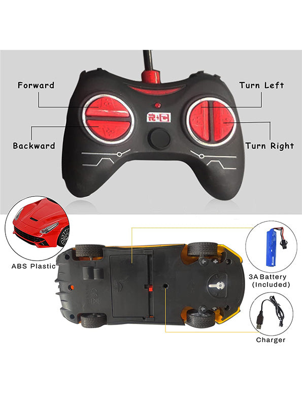 Mini Racing 4 Channel Radio control Remote Control Car - Red (L-43) - Toyloft