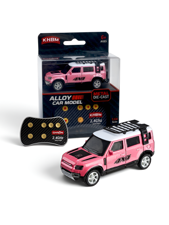 Mini 1:64 Land Rover Defender RC SUV – Metal Die-Cast 4x4 Off-Road Car with 2.4GHz Remote Control, Metallic Green MD569