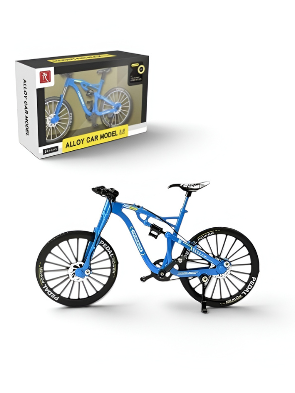 Miniature 1:8 Scale Diecast Alloy Mountain Bike Toy Model – Premium Collectible Showpiece (Blue) TV7264
