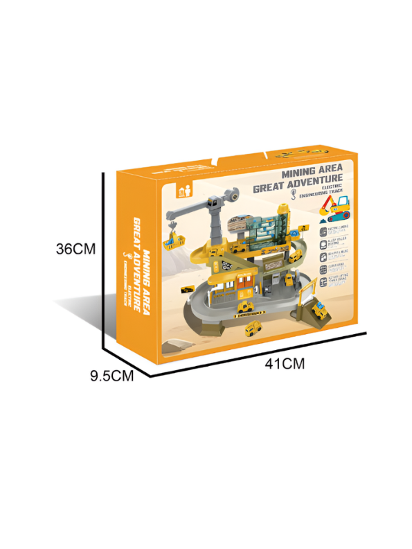 Mining Area Great Adventure Race Track Toy – Electric Escalator, Rotating Crane & Ball Lift Construction Play Set LMI16902.
