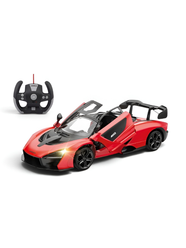 Moka Remote Control Supercar with Opening Doors, 1:12 Scale LED Lights & 2.4GHz Steering Wheel Remote TV5597