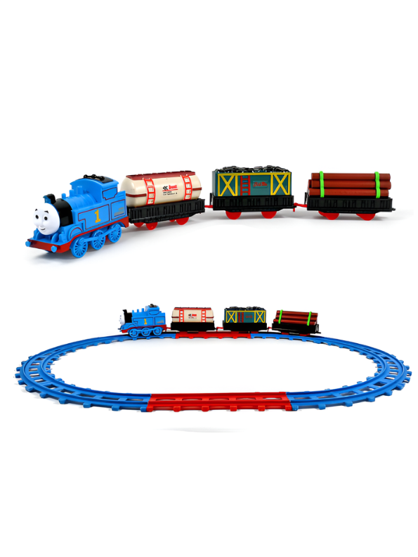 Motorized Toy Train Playset with Interchangeable Tracks and Cargo Wagons – Perfect Gift for Preschoolers LMI13860