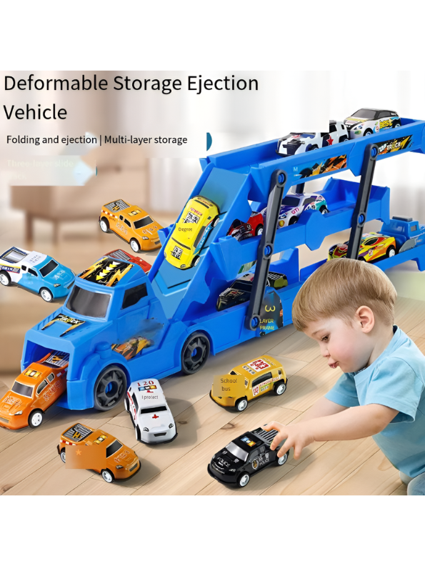 Multi-Layer Transport Car Carrier Truck Toy Set Blue LMI16872.
