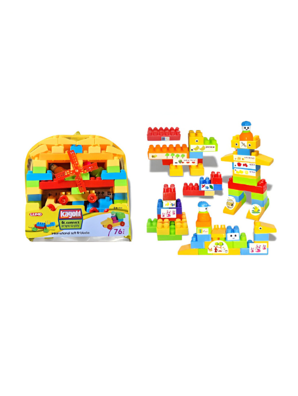 Multicolor 76-Piece Building Blocks with Bag | Educational Toy for