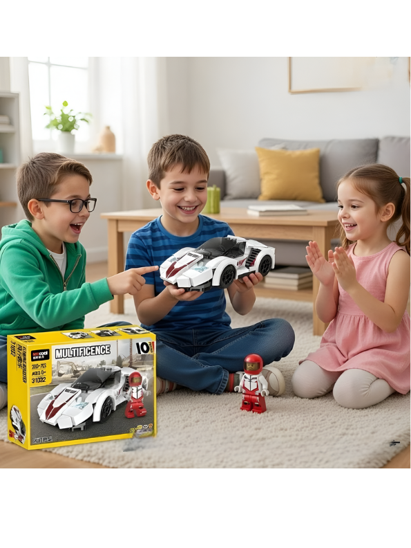 Multificence 31032 Flowing Roadster Building Set – 209-Piece White Supercar Toy with Driver Minifigure | STEM Educational Construction Kit for Kids Ages 6+ MD2743 MD353