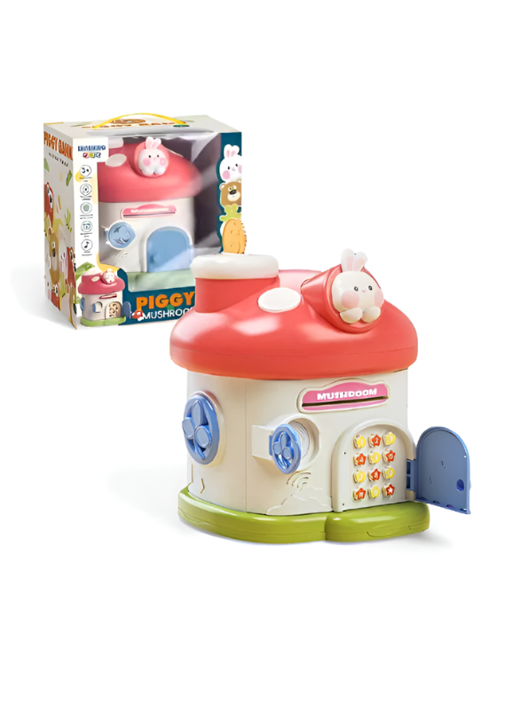Mushroom House Piggy Bank – Electronic Money Saving ATM Box with Password, Music & Fingerprint Lock NX16320.