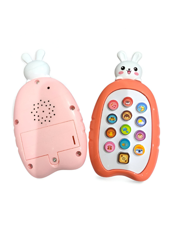 Musical Bunny Phone Toy with Lights & Sounds – Educational Learning Toy for Infants & Toddlers | Interactive Pretend Play Phone for Babies Red - NX15702.