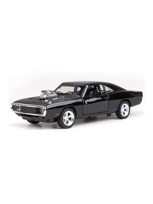 Mustang Dodge Charger Fast And Furious Metal Model Diecast Car - Black Big Size Scale 1:24 - Toyloft