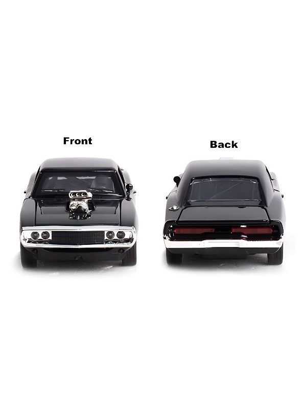 Mustang Dodge Charger Fast And Furious Metal Model Diecast Car - Black Big Size Scale 1:24 - Toyloft