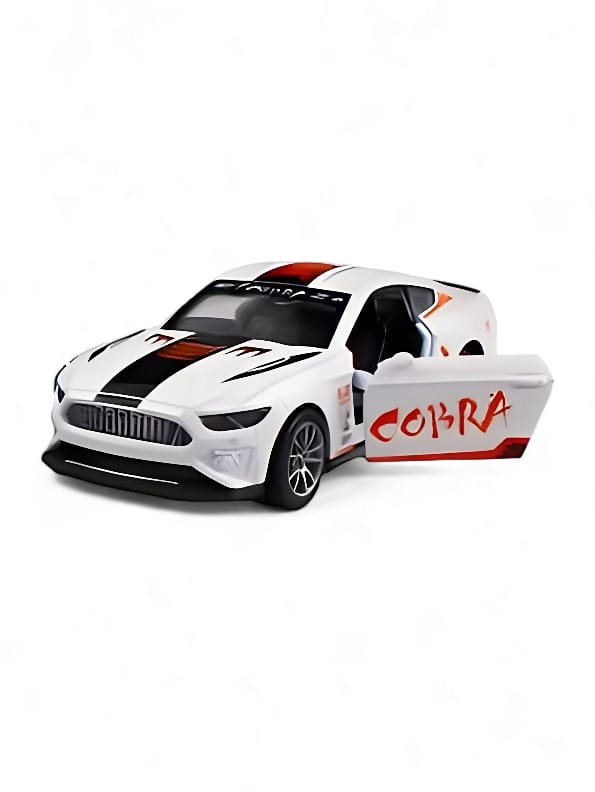 Mustang Model Pull Back Car - White (MS-M-24) - Toyloft