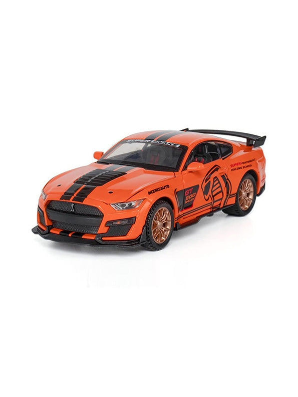 Mustang Shelby Cobra GT 500 Metal Model Diecast Car Scale 1:32 - Orange (S) - Toyloft
