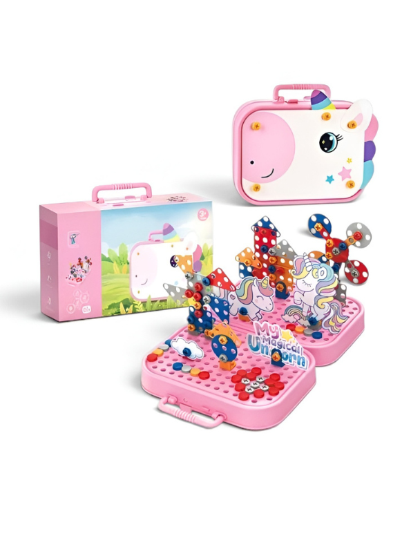 My Magical Unicorn DIY Electric Drill Puzzle Box - Creative STEM Building Toy for Kids TV7367