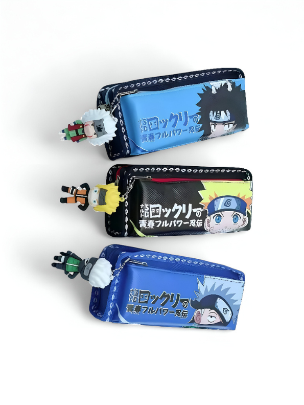 Naruto Anime Pencil Pouch | Kakashi, Naruto & Sasuke Themed Pen Case | Japanese Manga Stationery Organizer Gift NOVHBC-188990.