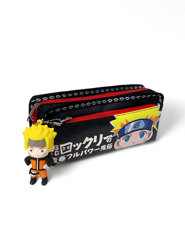 Naruto Anime Pencil Pouch | Kakashi, Naruto & Sasuke Themed Pen Case | Japanese Manga Stationery Organizer Gift NOVHBC-188990.