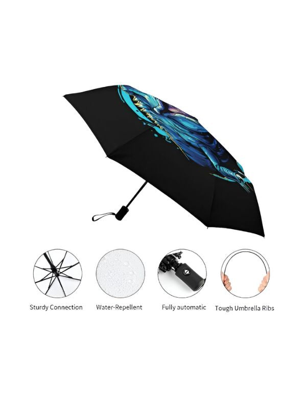 NeoRex – 50cm Dinosaur Print Umbrella with Neon Lightning Design | Fun & Colorful Kids Umbrella NOV9931.