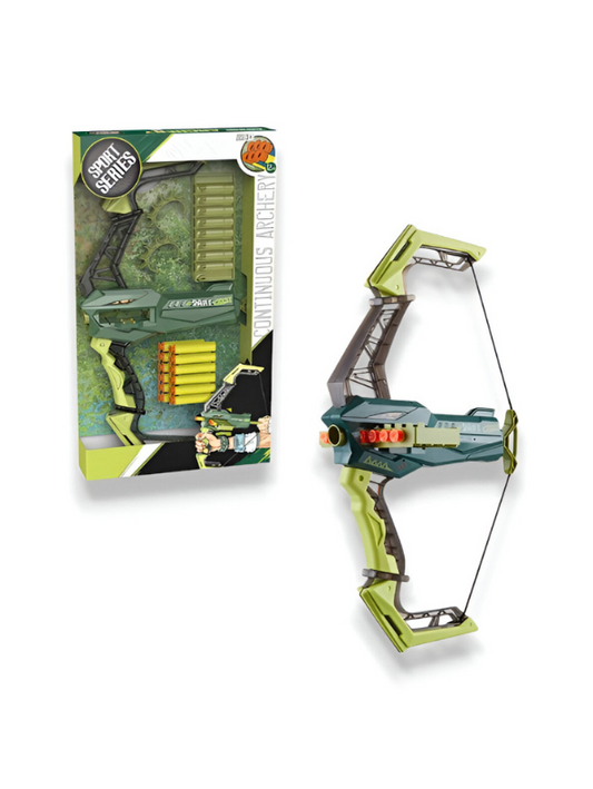 Nerf Toy Gun with Soft Bullets & Archer Bow with Arrow Toy Set – Kids Target Practice Foam Dart Shooting Game LMI14545.