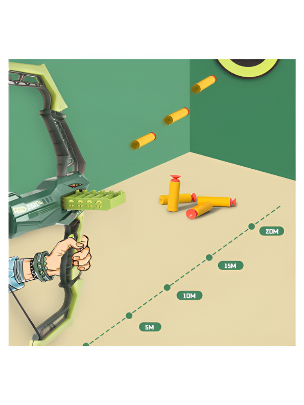 Nerf Toy Gun with Soft Bullets & Archer Bow with Arrow Toy Set – Kids Target Practice Foam Dart Shooting Game LMI14545.