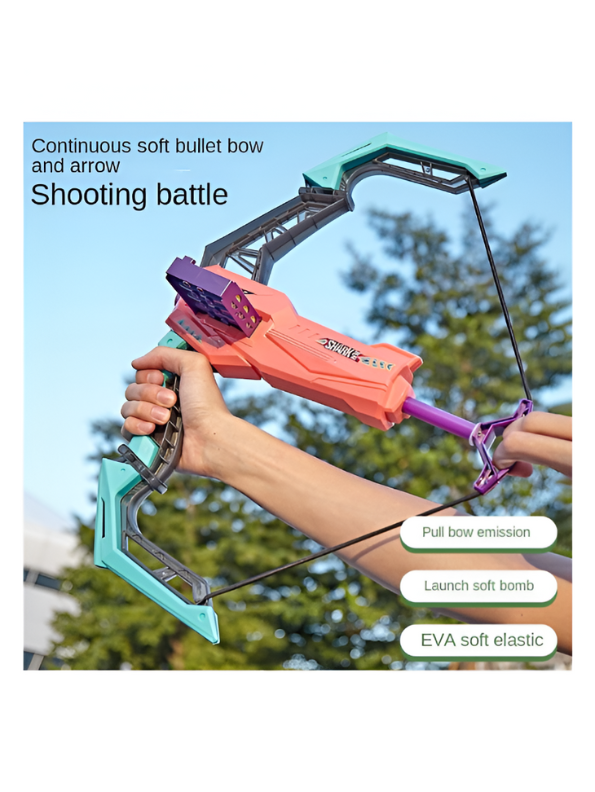 Pink - Nerf Toy Gun with Soft Bullets & Archer Bow with Arrow Toy Set – Kids Target Practice Foam Dart Shooting Game LMI14545.