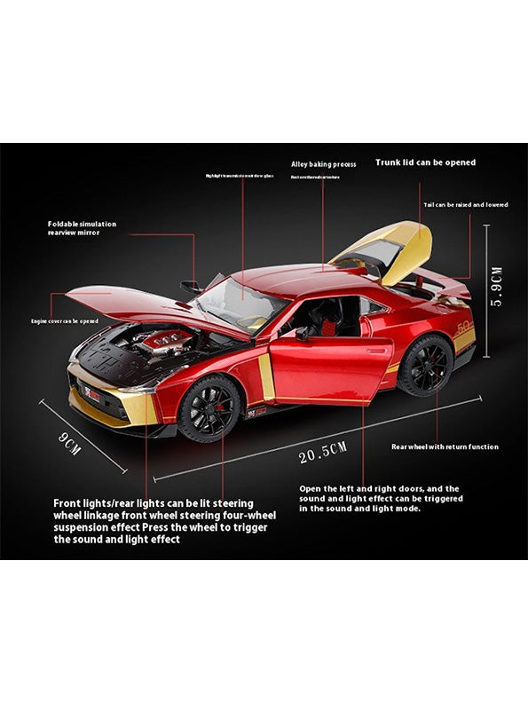 Iron Man Edition - Nissan GTR-50 Sports Car Metal Diecast Car - Scale 1:24 - Toyloft