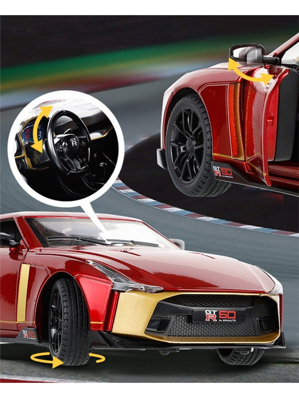 Iron Man Edition - Nissan GTR-50 Sports Car Metal Diecast Car - Scale 1:24 - Toyloft
