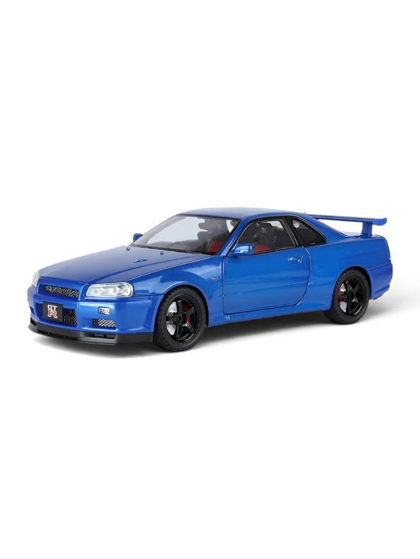 Nissan Skyline GT-R R34 1:18 Diecast Collectible Car Model – Blue Realistic Metal Replica TV5938