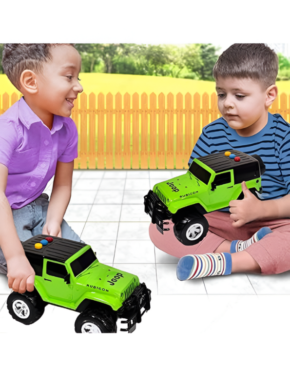 Off-Road Jeep – Pull Back Action Vehicle with Lights & Sounds | Durable & Fun Toy kids Green LMI13431.