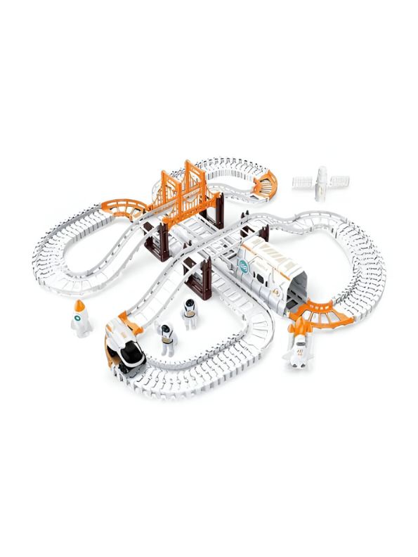 OuterSpace Track – 38-Piece DIY Slot Car Set for Kids | Space Railway Toy by Star Impex LMI12349.