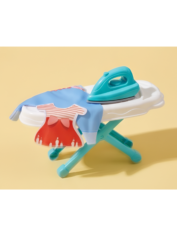 My Little Laundry Day Playset | Blue Interactive Toy Washer & Ironing Board Set for Kids LMI15262