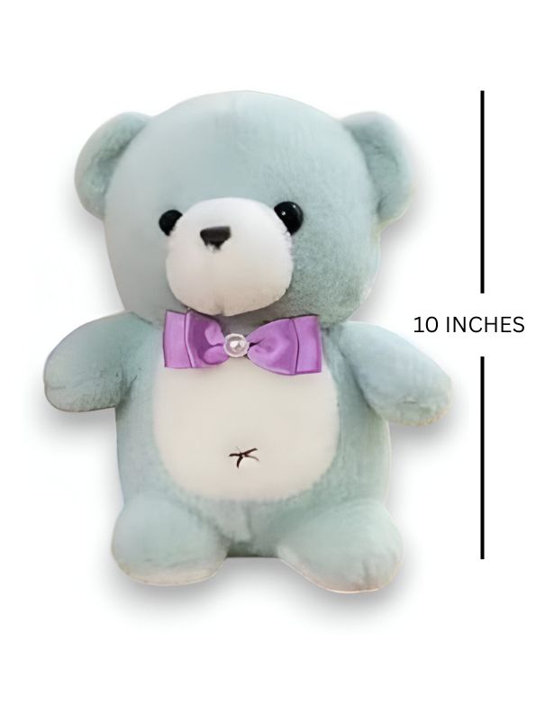 BLUE - FluffBear Plush Teddy – 10 Inch Ultra-Soft & Fluffy Stuffed Bear Pillow | Ultimate Comfort and Cuddles for kids - MS14458