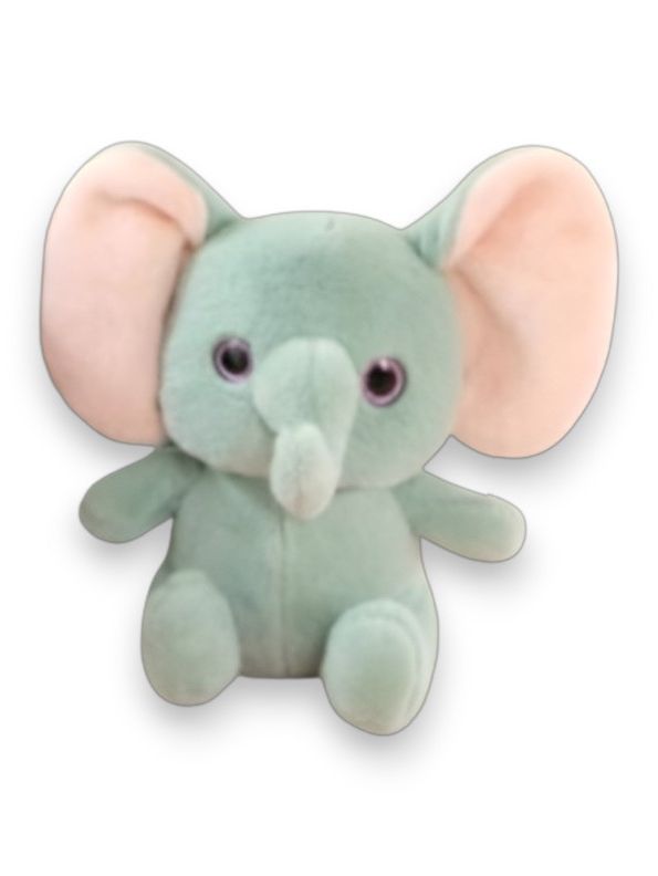 GREEN - TinyTusk - 10Inch Elephant Plush Toy | Soft Stuffed Animal Doll Big Ears & Long Nose for Kids -MS14451