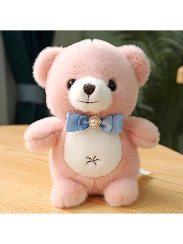 PINK - FluffBear Plush Teddy – 10 Inch Ultra-Soft & Fluffy Stuffed Bear Pillow | Ultimate Comfort and Cuddles for kids - MS14458