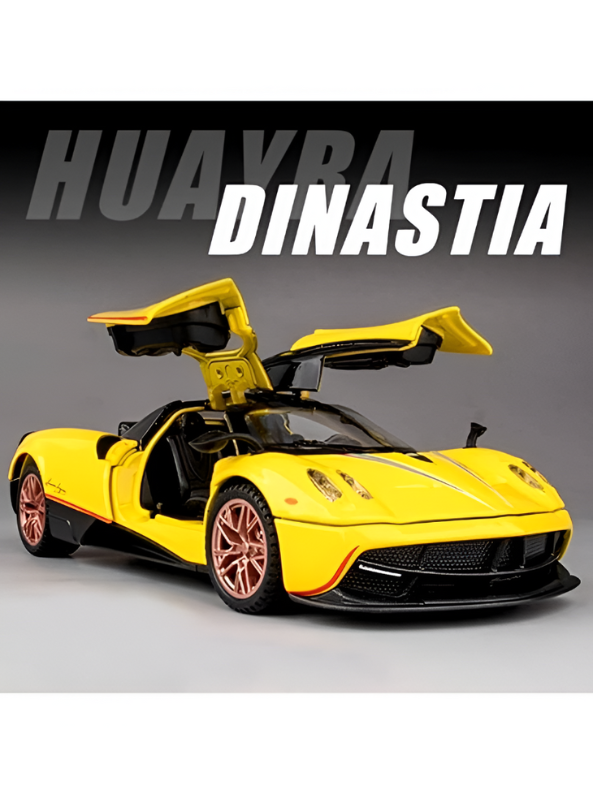 Pagani Huayra Dinastia Diecast Car Model Scale 1:32 – Luxury Hypercar Collectible Replica Yellow LMI15665.