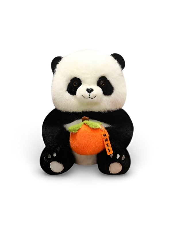 Panda Soft Toy with Orange Fruit - 30cm Cute Panda Plushie ST16294.