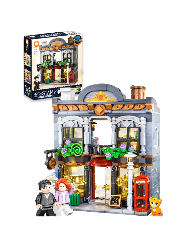 Parisian Coffee Shop Building Blocks Set with LED Lights – Mini City Architecture Toy MD3334.