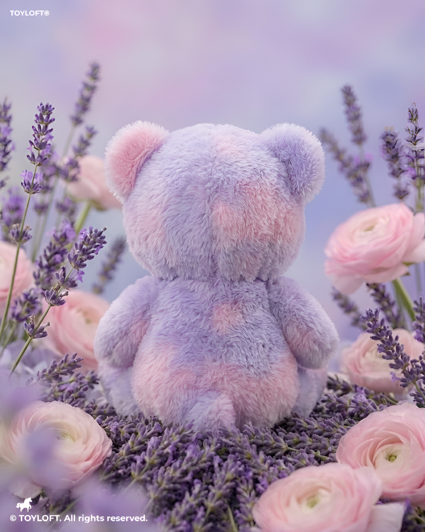 Pastel Tie-Dye Soft Teddy Bear8"Soft Plush Toy with Pink Bow Tie ST11094