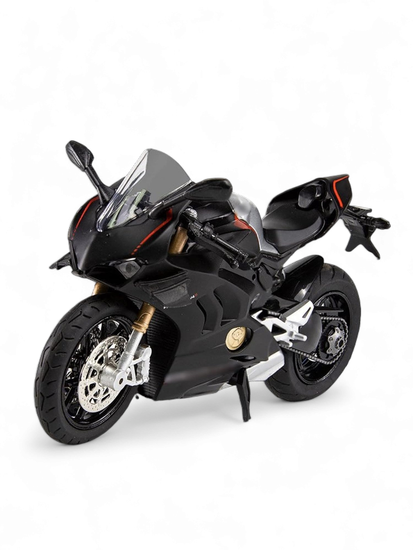 Ducati Panigale V4 1:12 Scale Diecast Model Bike in Red - Premium Acrylic Display Box Included - Toyloft