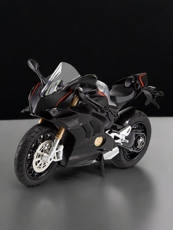Ducati Panigale V4 1:12 Scale Diecast Model Bike in Red - Premium Acrylic Display Box Included - Toyloft