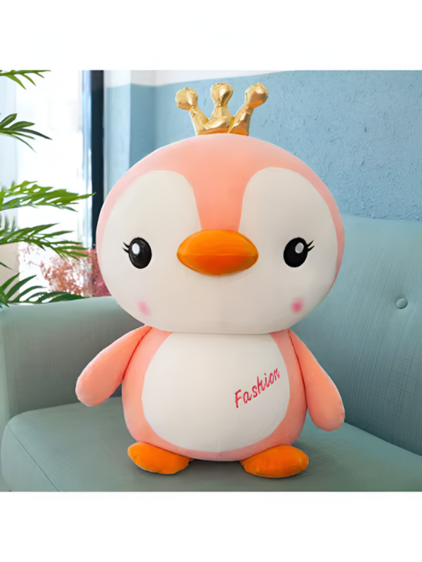 Pink Penguin Plush Toy with Crown – 7-Inch Cute Stuffed Animal Gift for Kids LMI12005.