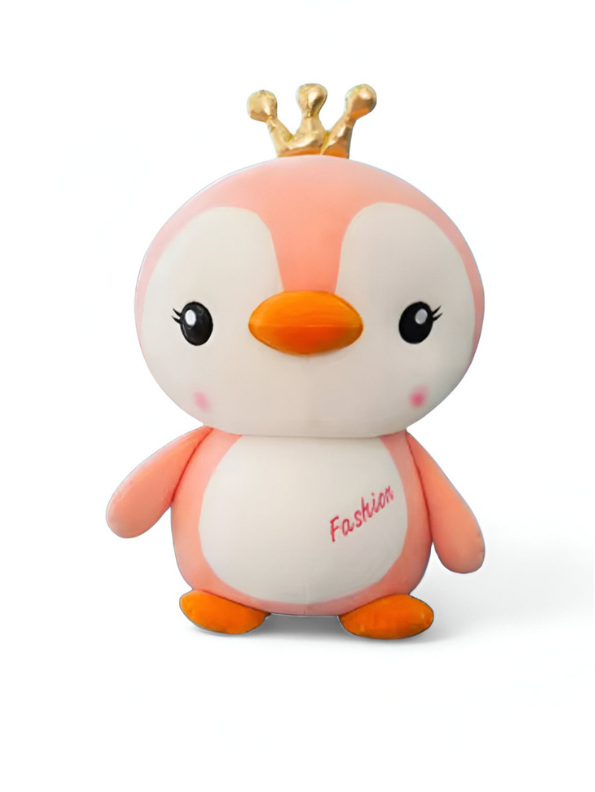 Pink Penguin Plush Toy with Crown – 7-Inch Cute Stuffed Animal Gift for Kids LMI12005.