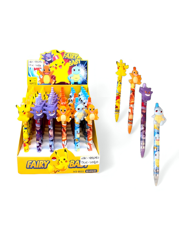 Pokémon Pen 36-Piece Set | Cute Anime Cartoon Pens with Pikachu, Squirtle & Gengar Figures | Kids School Supplies Gift NOVHBC-1881252.