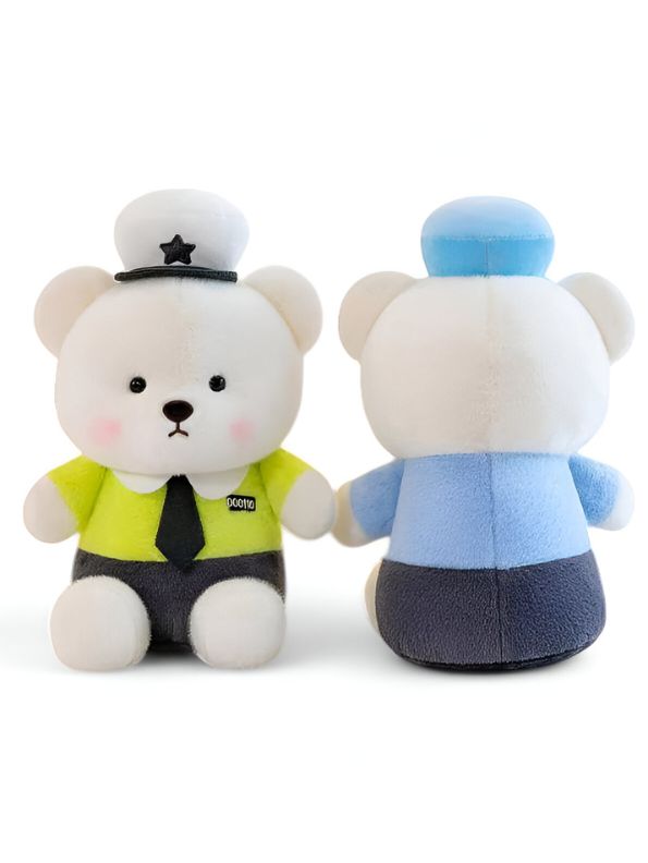 Blue - Police Officer Teddy Bear – Soft, Plush & Huggable Toy for All Ages 8 inch - MS13210.