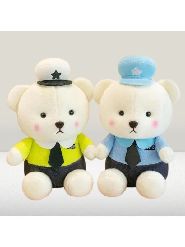 Blue - Police Officer Teddy Bear – Soft, Plush & Huggable Toy for All Ages 8 inch - MS13210.