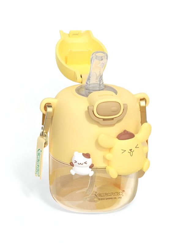 Pompompurin Stainless Steel Button Sipper Water Bottle – 430ml Leak-Proof Kids Bottle NOV4307.