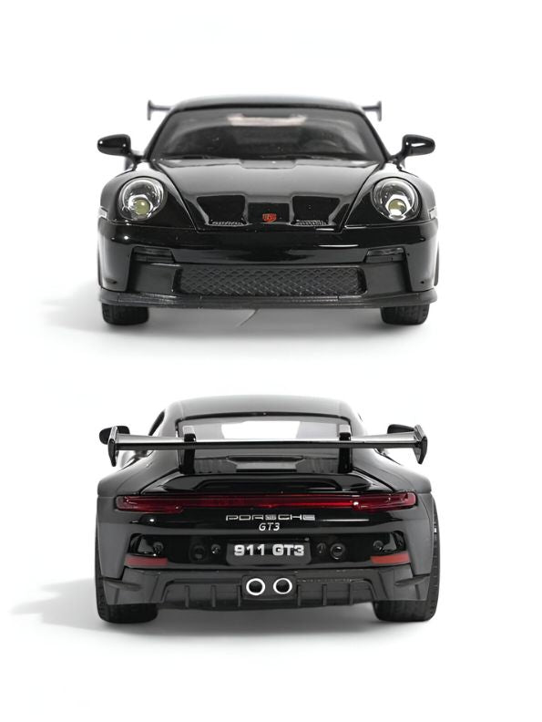 Black - Porsche 911 GT3 Alloy Car Model – Supercar Toy with Pull Back Action for Kids & Collectors Scale 1:32.