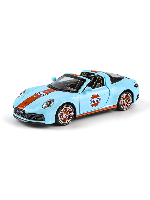 Porsche 911 Targa 4S 1:32 Scale Alloy Diecast Car Model Toy – Metal Collectible Vehicle LMI16116 - Free Car Inside.