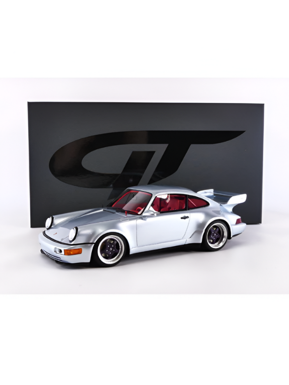Porsche Corrira RS Diecast Car Toy – Alloy Model, Collectible Sports Car Replica Polar Silver - Acrylic Transparent Box.