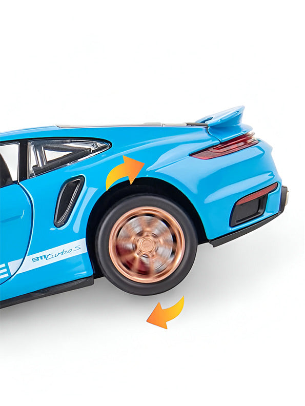 Porsche 911 Turbo S Model Metal Diecast Car Scale 1:32 - Blue (NX-N-24)